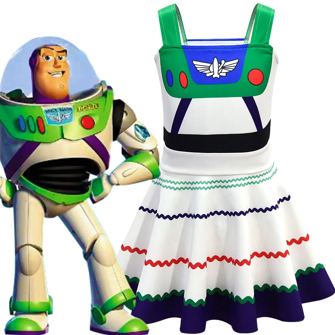 Disney Toy Story Woody Gabby Girls Costume Buzz Lightyear Cosplay Dresses Playing Dress up For Children Birthday Party Gift Suit