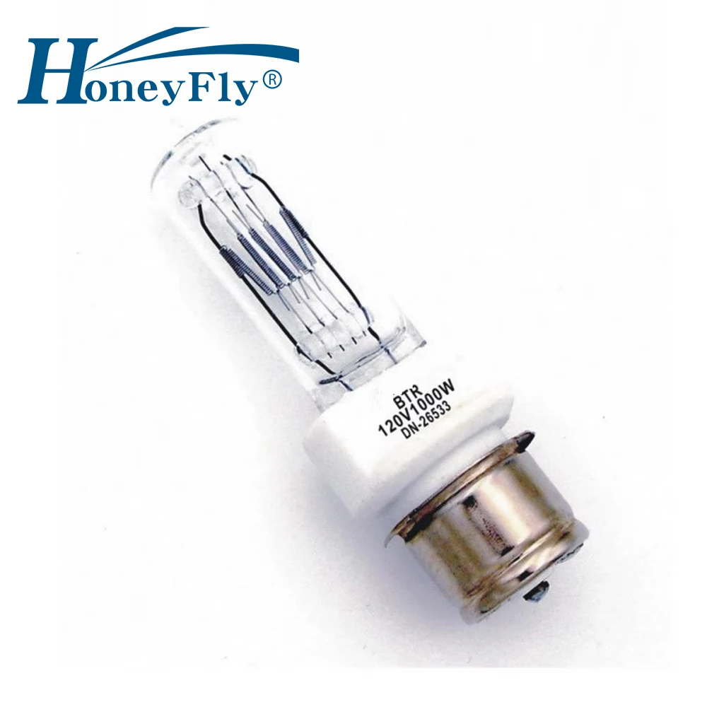HoneyFly BTR Stage Halogen Lamp Bulb 120V 1000W P28S 54689 Capsule Clear Aero Ship Concentrating Light Film and Television