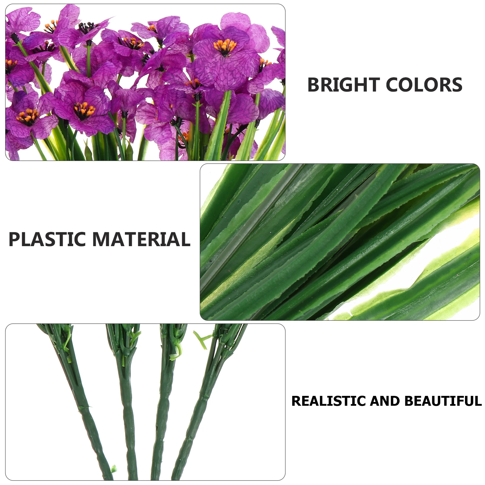 

4pcs Lilac Simulated Violet Ornament Plastic Decorative Flower Artificial Wedding Home Office Decoration Fake Plant