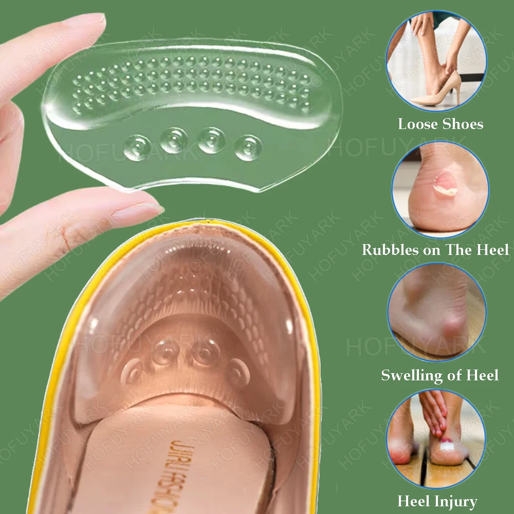 Silicone Heel Sticker for Shoes and Boots Non-Slip Wear-resistant Heel Patch Grip for Sneakers & High Heels Pain Relief Insoles