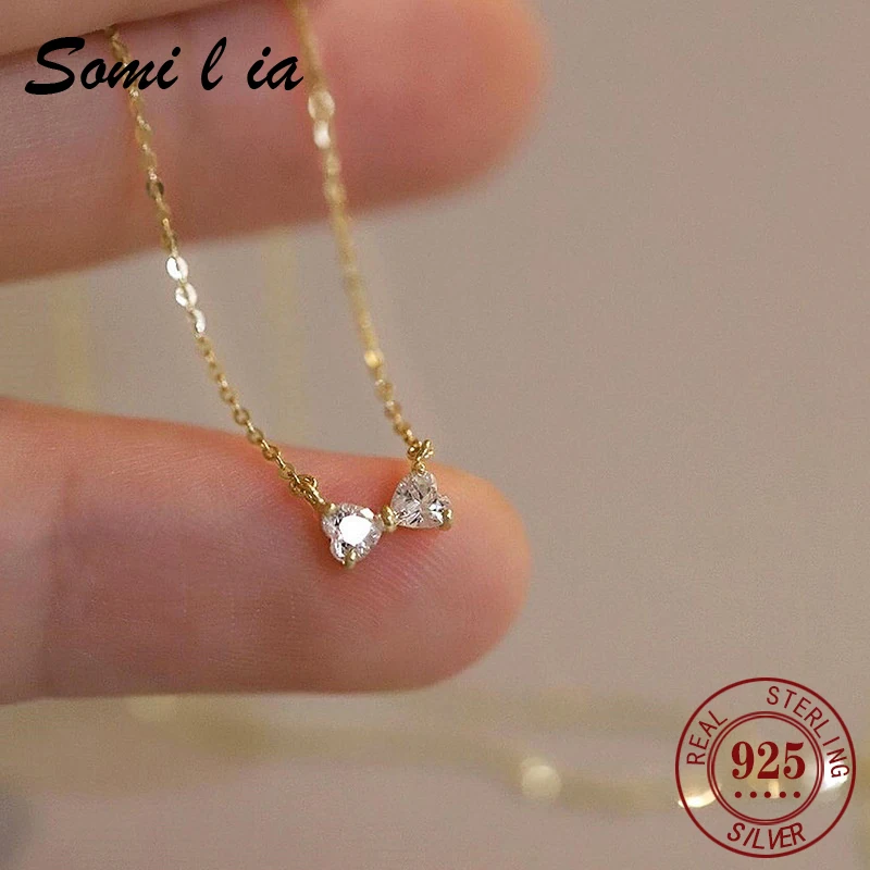 

SOMILIA Dainty Bow Pendant Necklace for Women Exquisite O Chain Sterling Silver 18k Gold Temperament Sweet Jewelry