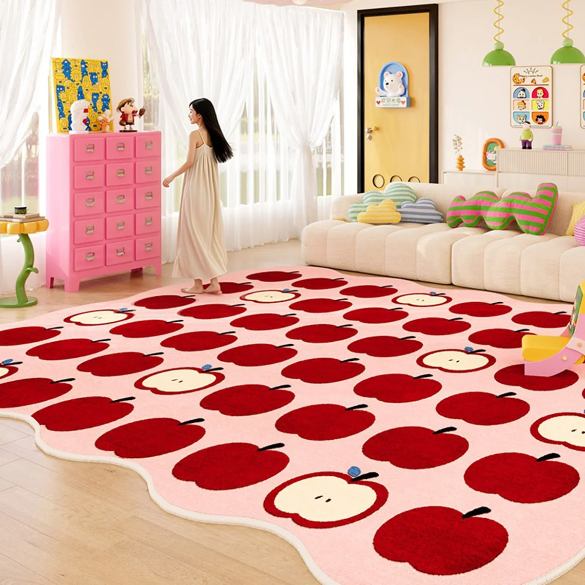 Large Area Rugs Living Room Irregular Shape Colorful Soft Carpets For Bedroom Bedside Floor Mats 카페트 거실 대형 Alfombra Dormitorio