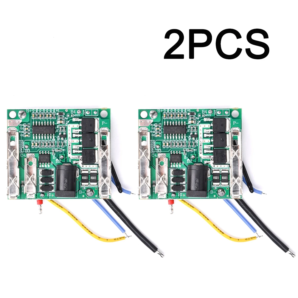 2PCS 5S 20A Li-Ion Lithium Battery Charging Protection Board Circuit PCM Balancer Power Bank Charger Module Power Module Green