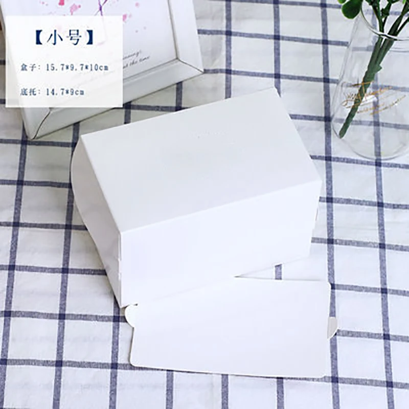 Caja Rectangular para repostería francesa, embalaje personalizado para fiesta de boda, Mousse, color blanco, 1 unidad