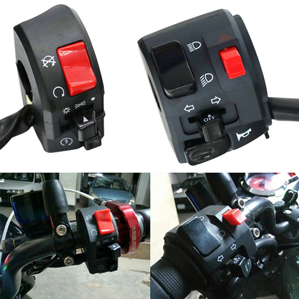 

Motorcycle 7/8" Universal Switches Motorbike Horn Button Turn Signal Electric Fog Lamp Light Start Handlebar Controller Switch