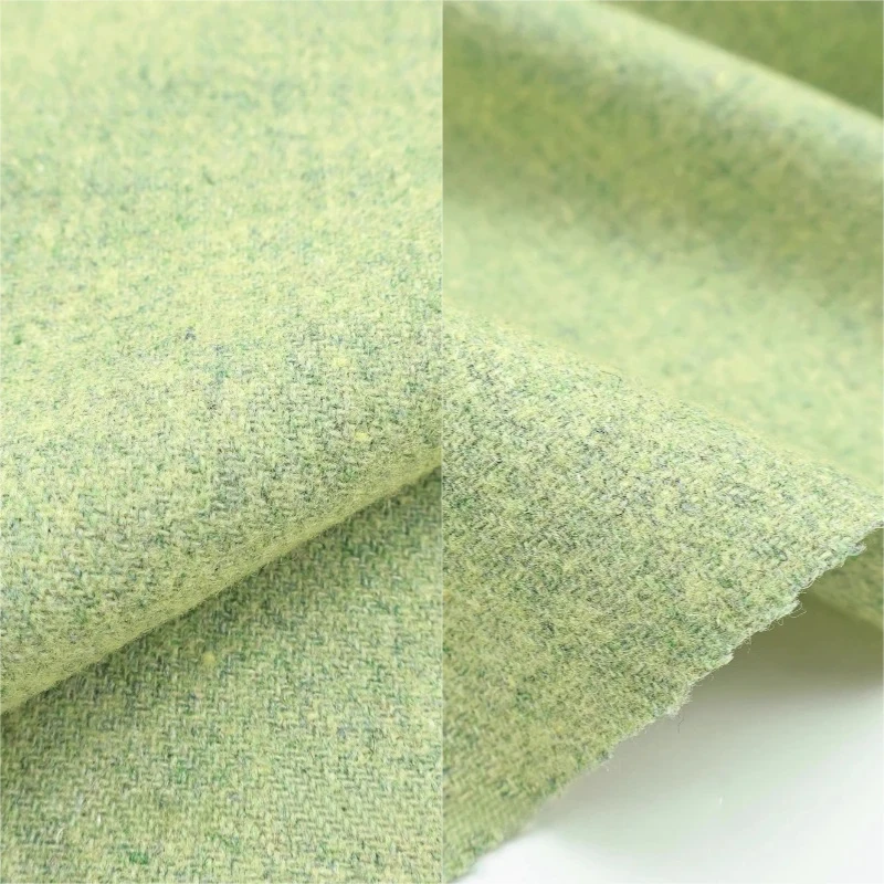 

High Wool Content Flannel Fabrics for Home Sewing Green Mixed Color Soft Drape Suiting Hanfu Skirt DIY Sewing Crafts Materials