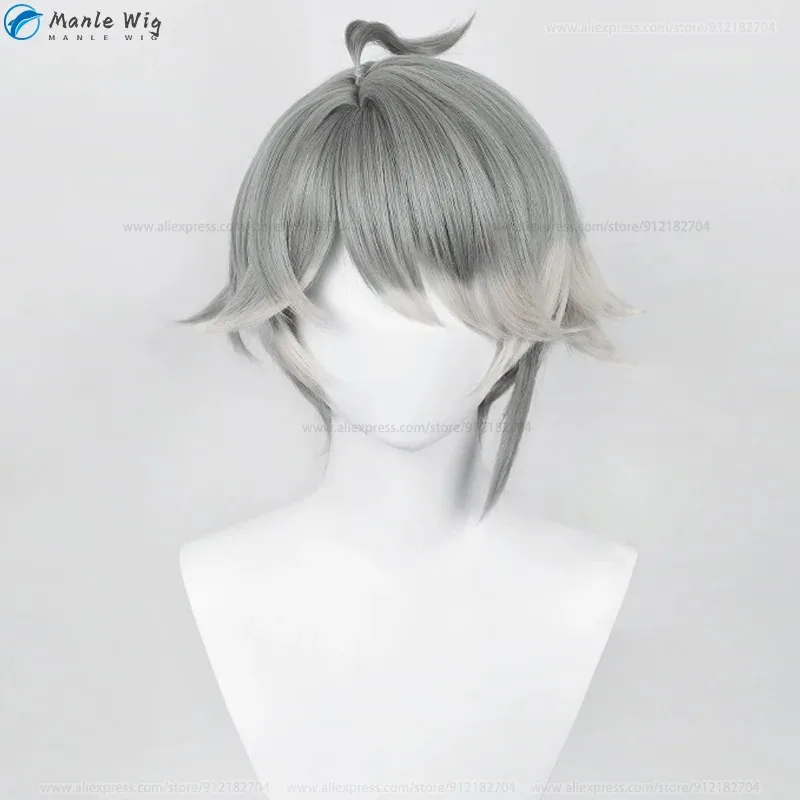 Juego Cosplay Sumeru Al Haitham Cosplay peluca gris Haitham pelucas pelo resistente al calor Anime Cosplay pelucas + gorro de peluca