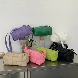 2023 Spring New Macaron Woven Bag Fashionable Large Capacity One Shoulder Small Bag with a Texture of Foreign Style Crossbody