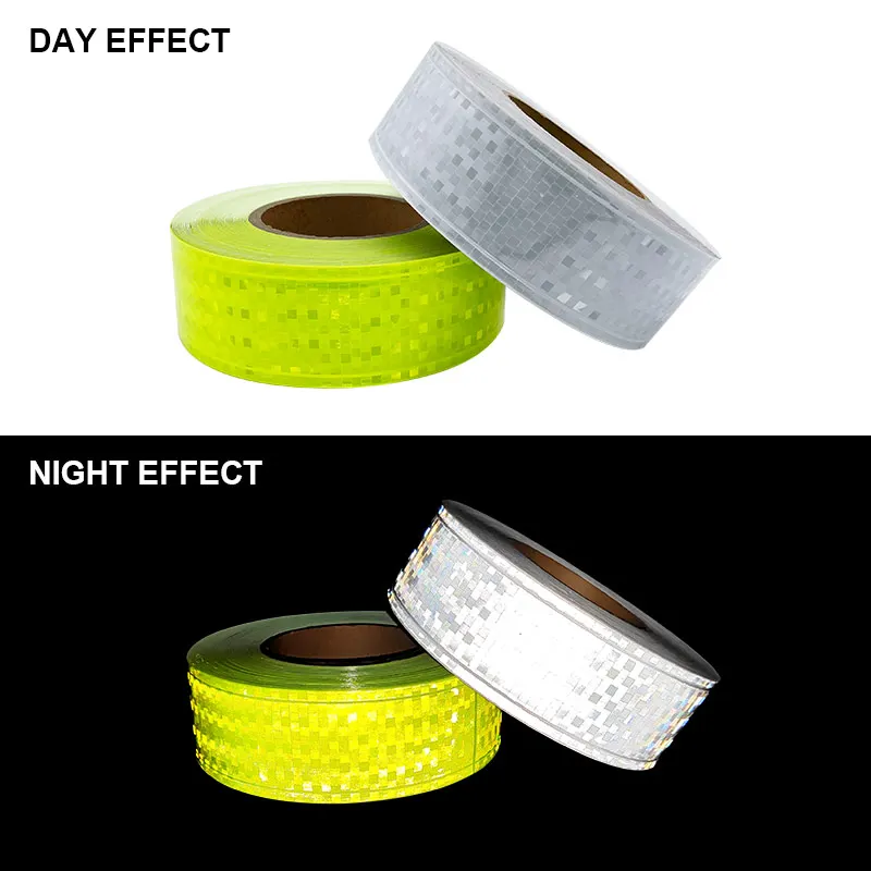 VOOFENG Microprismatic Reflective PVC Tape Plain Shining Small Square Sewing on Clothing Bag Warning Tape Reflector 5cm Width