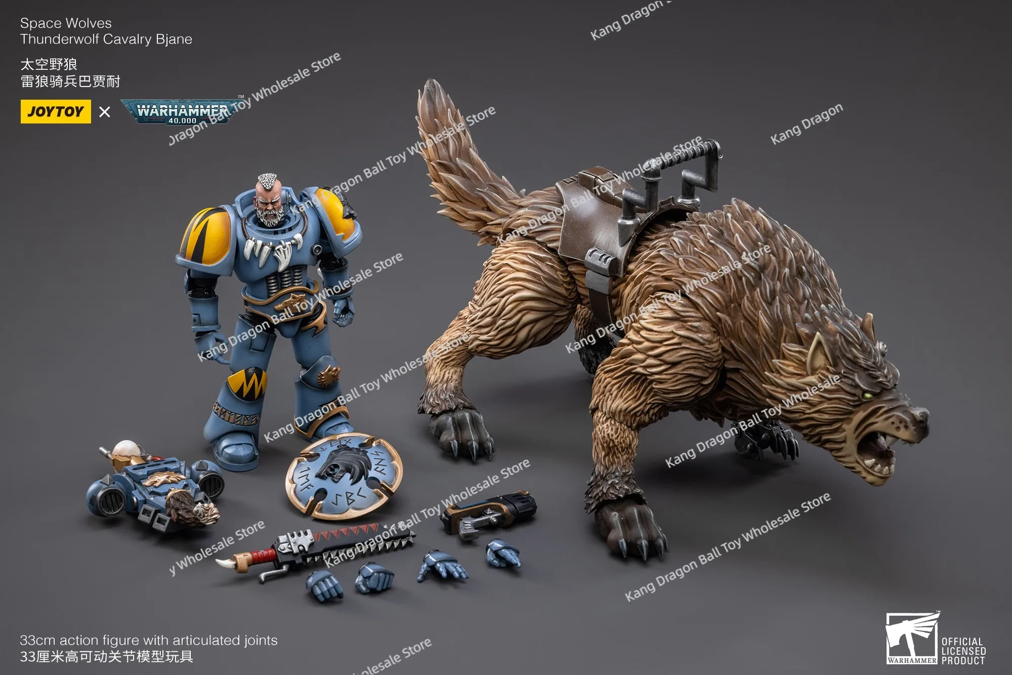 متوفر في المخزون JOYTOY Dark Source Warhammer 40K Space Wild Wolf Thunder Wolf الفرسان باجانا فروز 1/18 جندي متحرك