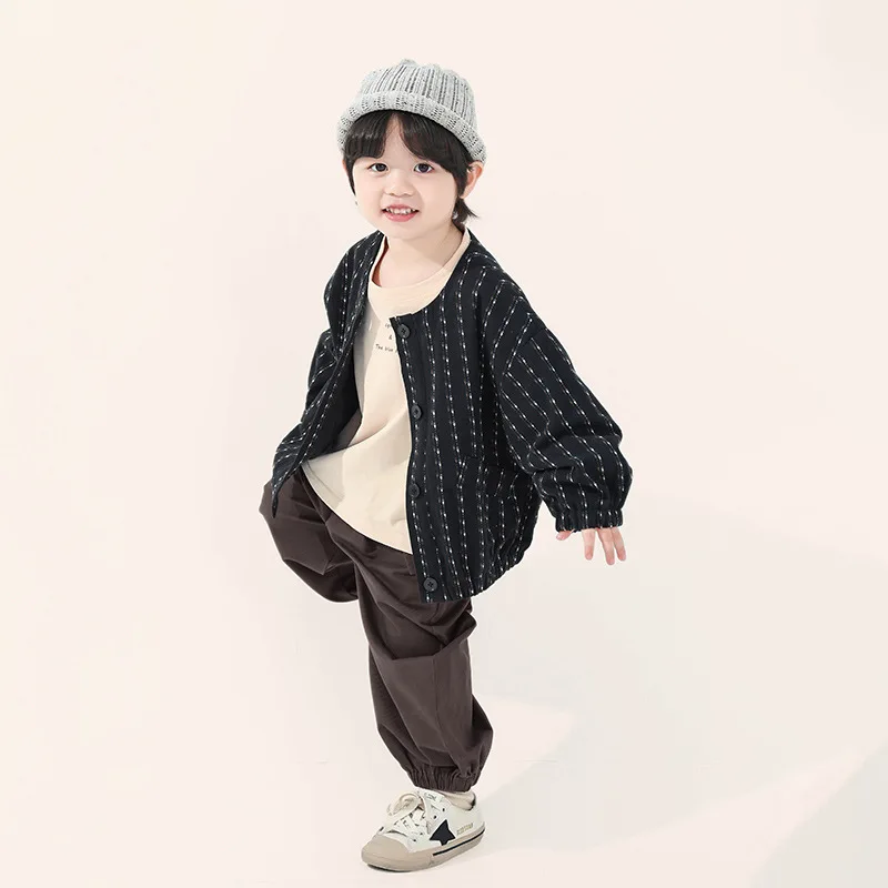 

Fall 2025 New Children's Clothing Boys' Jackets, Children's Jacquard Tops Autumn Jackets
