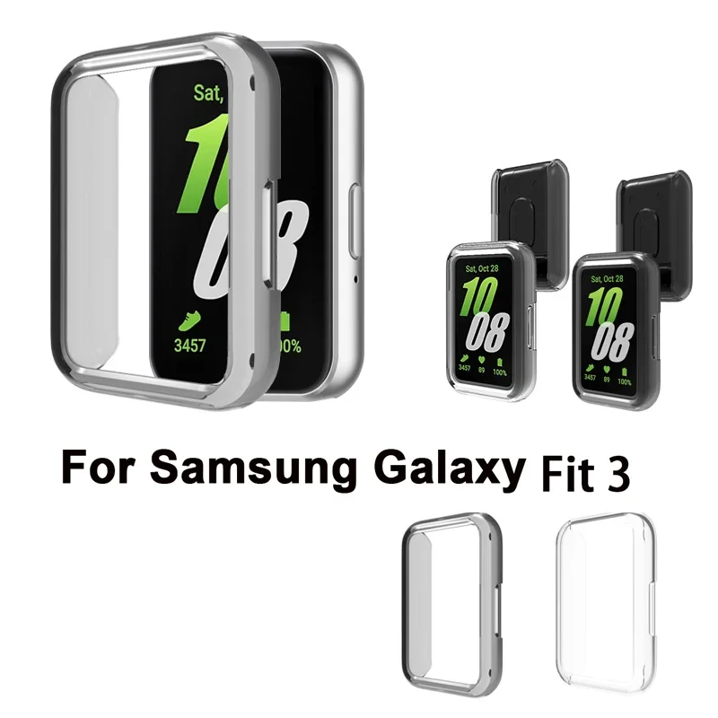 Sport Run Silicone Strap Band / Transparent Case for Samsung Galaxy Fit 3 Replacement Strap