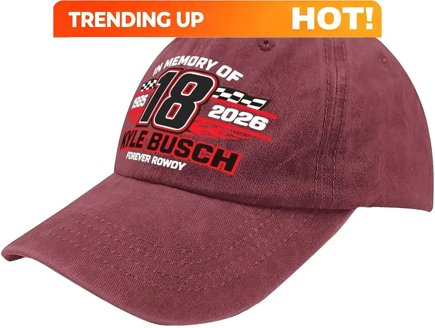 Customization Kyle Busch Hat For Fans, Kyle Busch 1985–2026 Hat, Forever Rowdy 18 Racing Tribute Baseball Cap Gift