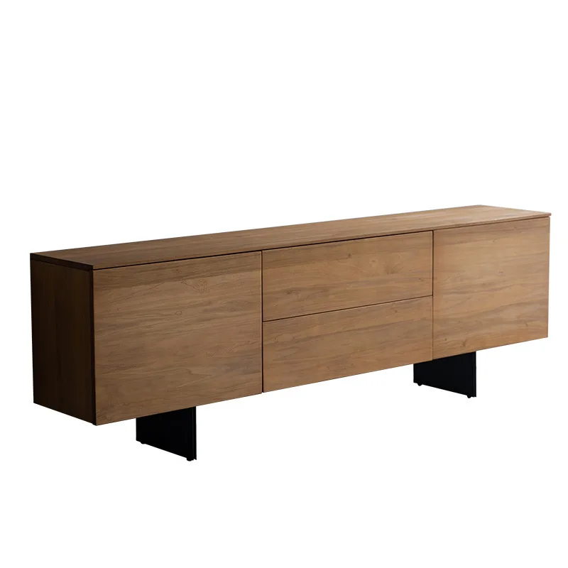 

Nordic modern light luxury solid wood TV cabinet wabi sandy wind retro hand-carved TV cabinet