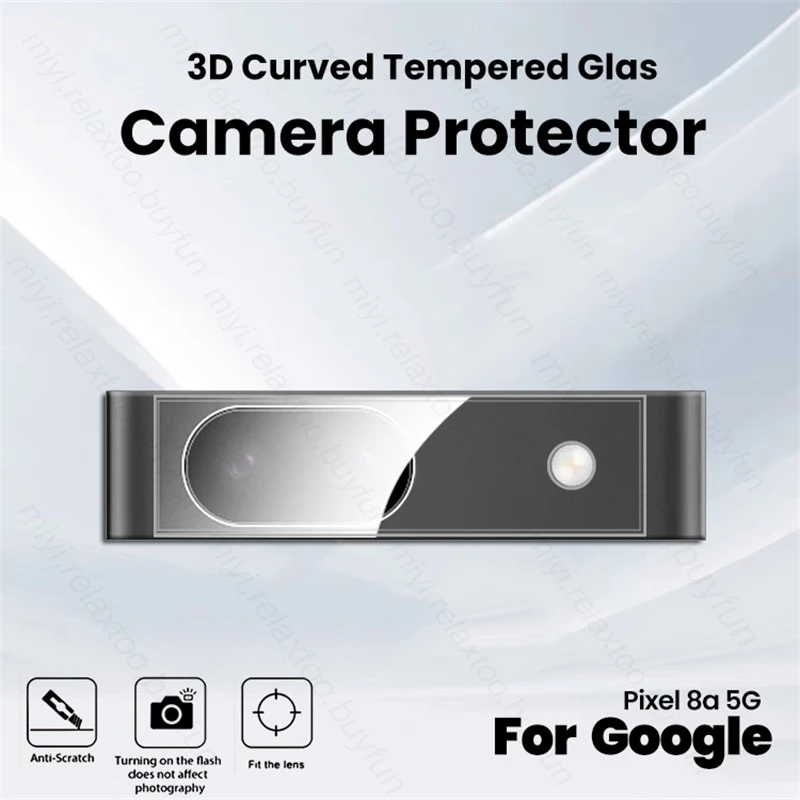 1-3Pcs 3D Curved Tempered Glass Camera Protector For Google Pixel 8a 5G HD Rear Lens Case Googe Pixel8a Pixle 8a 8 a a8 5G 2024