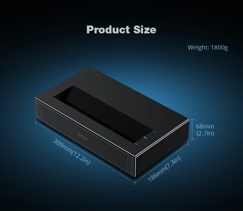 Picture 7: Full HD1080P Laser DLP UST Proyector Support 4K 1100ANSI Android11 Home Video Ultra Short Throw Projector BT5.2&WIFI6 Auto Focus