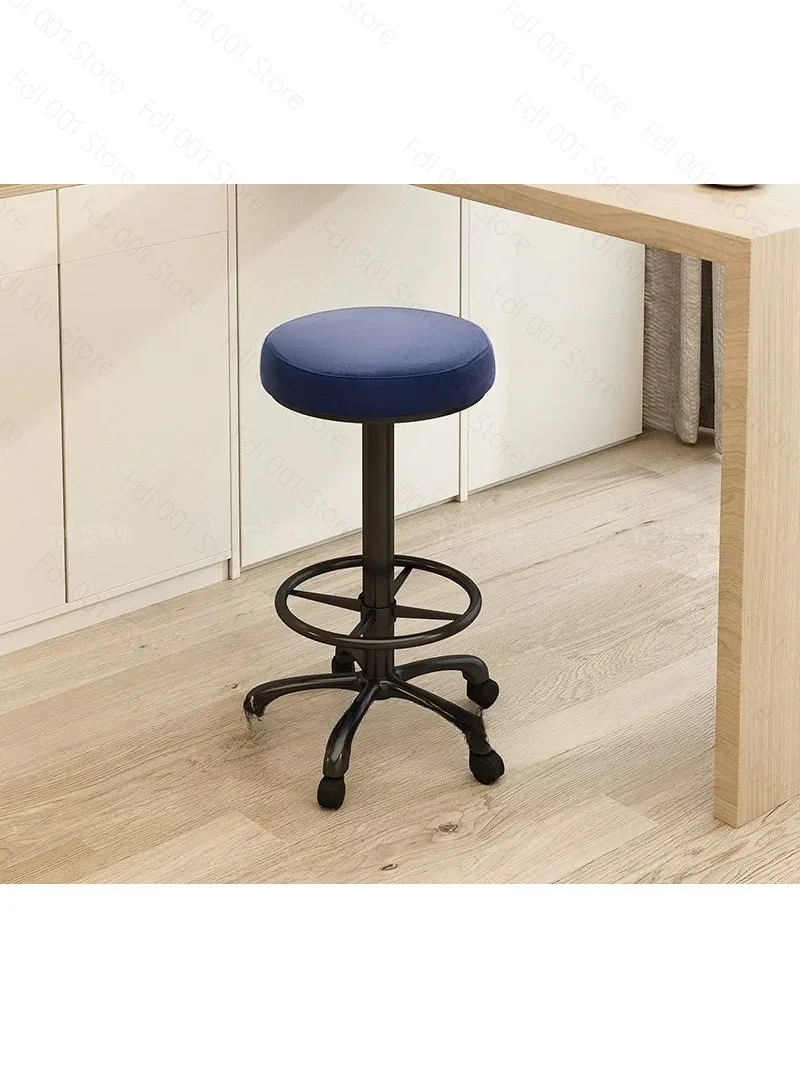 2026 Bar Stool Round Swivel Lift Roller Skate Front Cashier Reception Desk Bar Merchant with Lab Beauty Stool
