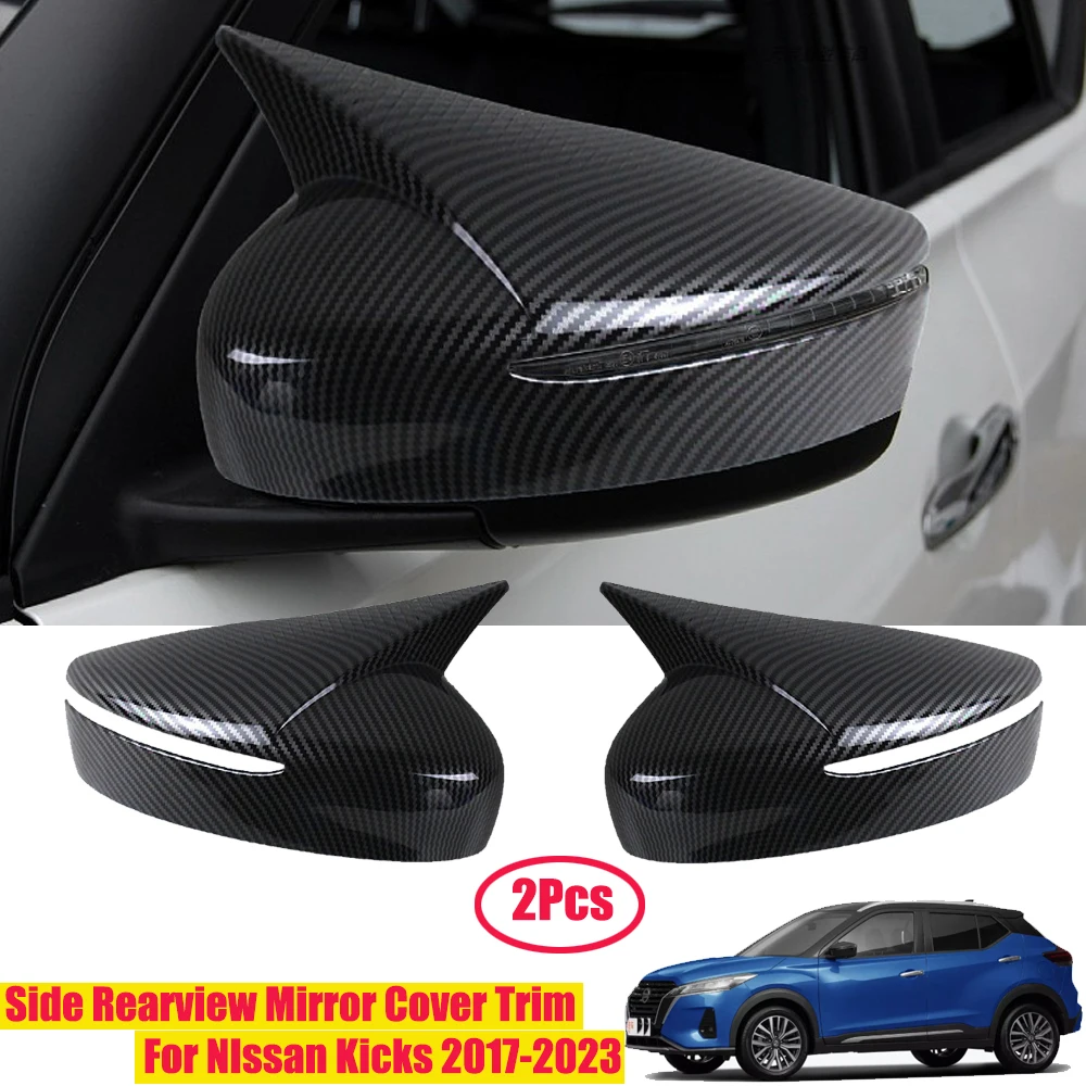 

ABS Car Horn Style Side Rearview Mirror Cover Trim For Nissan Kicks 2017 2018 2019-2024