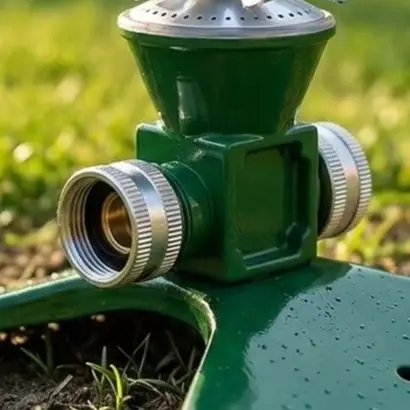 360 Degree Rotating Sprinkler Engineered for Even Water Spread and Secure Tripod Positioning on Uneven Terrain