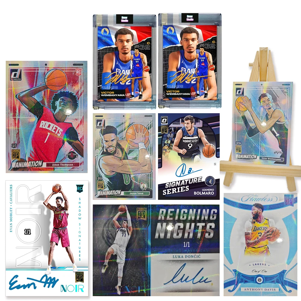 

PANINI basketball DIY Thompson Wembanyama Tatum Morant Doncic Davis Cross Laser Rainbow Glitter Collection Card homemade gifts