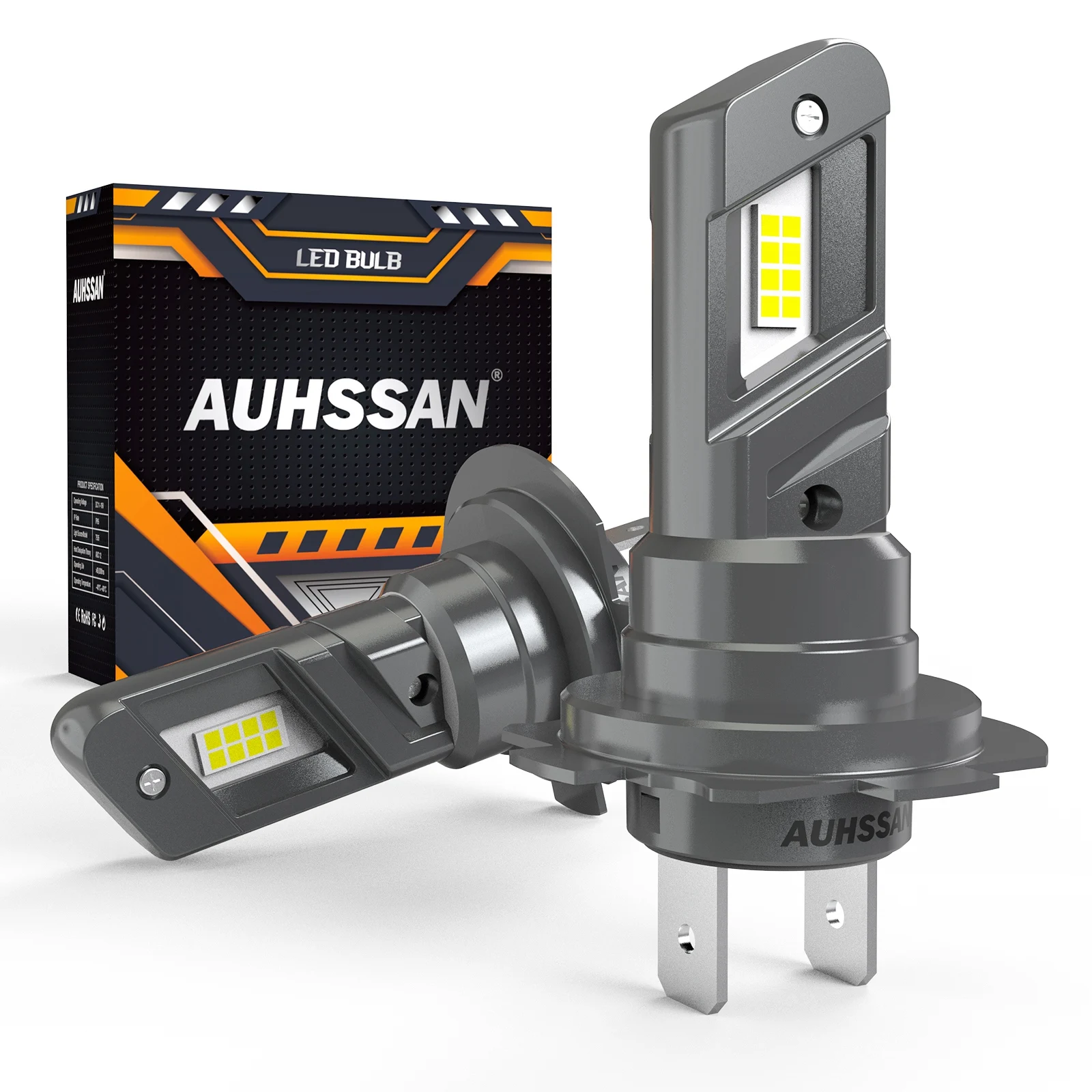 

AUHSSAN 2pcs H7 Led Car Headlight with Fan Powerful Turbo Diode 55W H7 Replacement Nice Cut Line For Ford Mondeo MK5