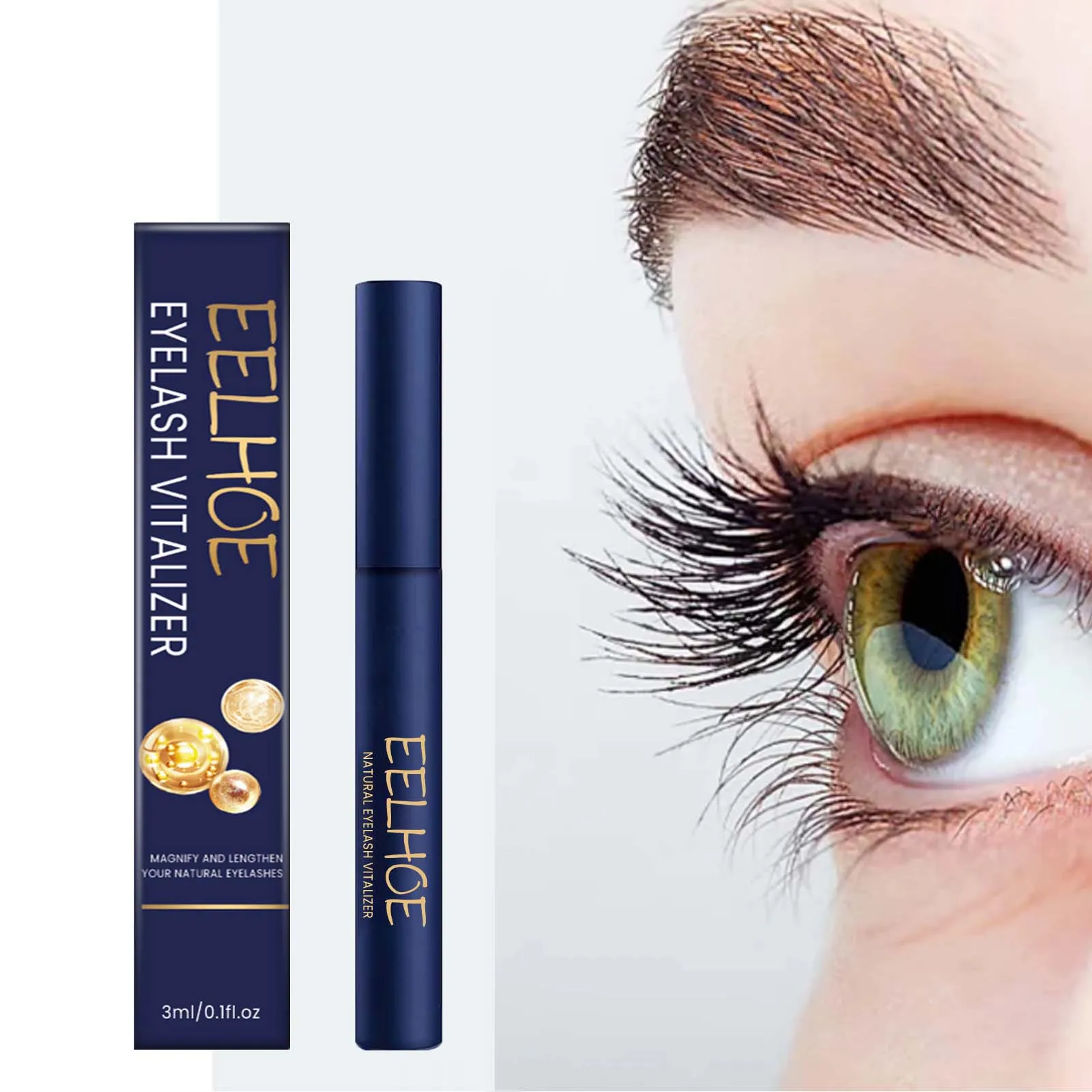Volumizing Mascara Nourishing Natural Long Slender Black Curled Lashes and Brows Eyebrow and Eyelash Enhancer Serum