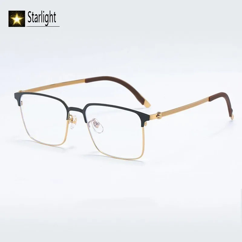 Ultra-light Business Simple Titanium Glasses Frame Fashion Square Anti-blue Light Myopia Reading Eyeglasses Frames  Prescription
