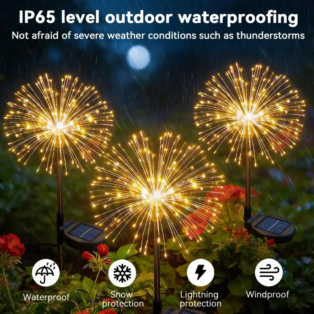 2026 Solar Garden Lights Outdoor Solar Lights Waterproof Solar Dandelion Garden Light with Stake Outdoor Waterproof Pathway Lamp