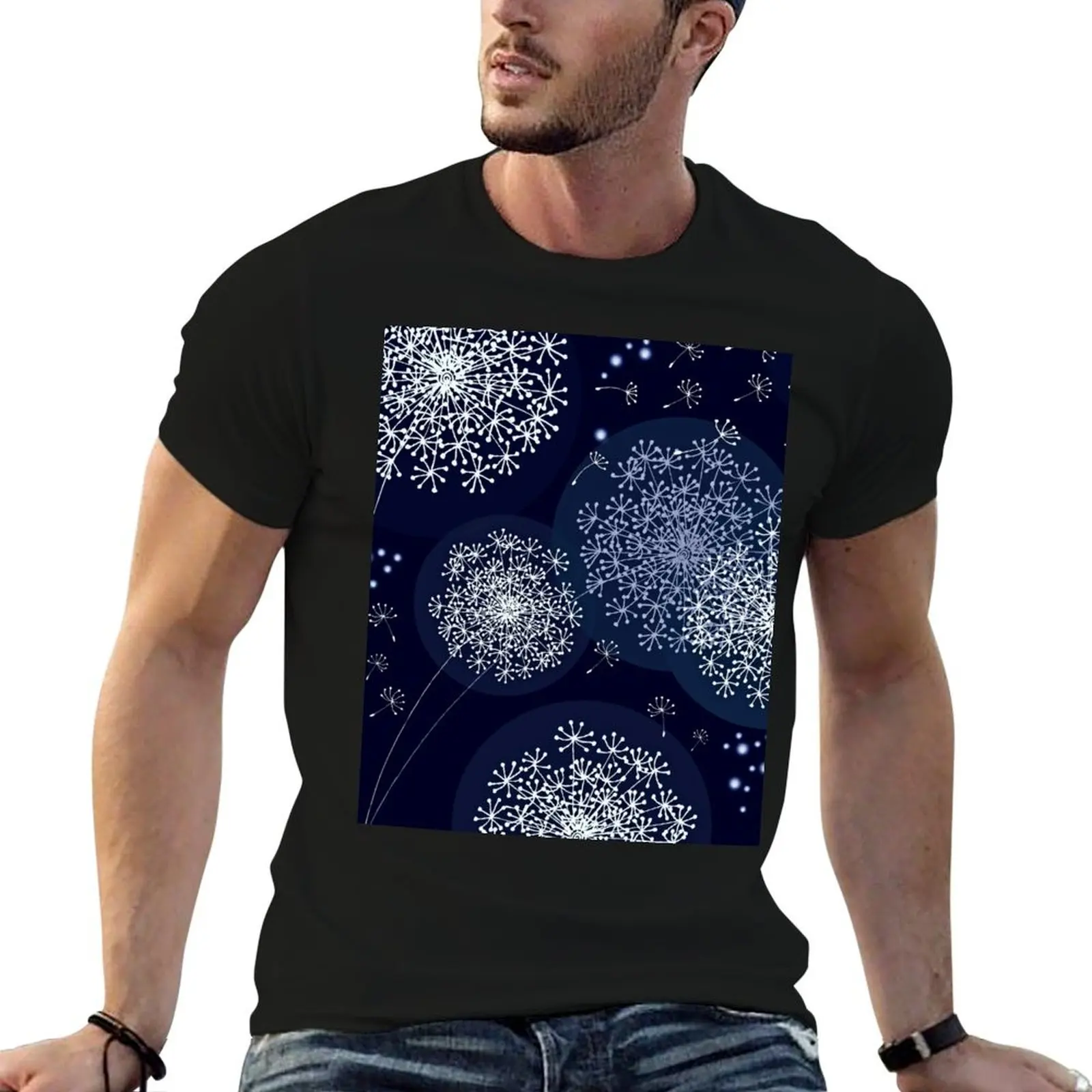 MIDNIGHT DANDELION by MS T-Shirt anime clothes blacks mens big and tall t shirts