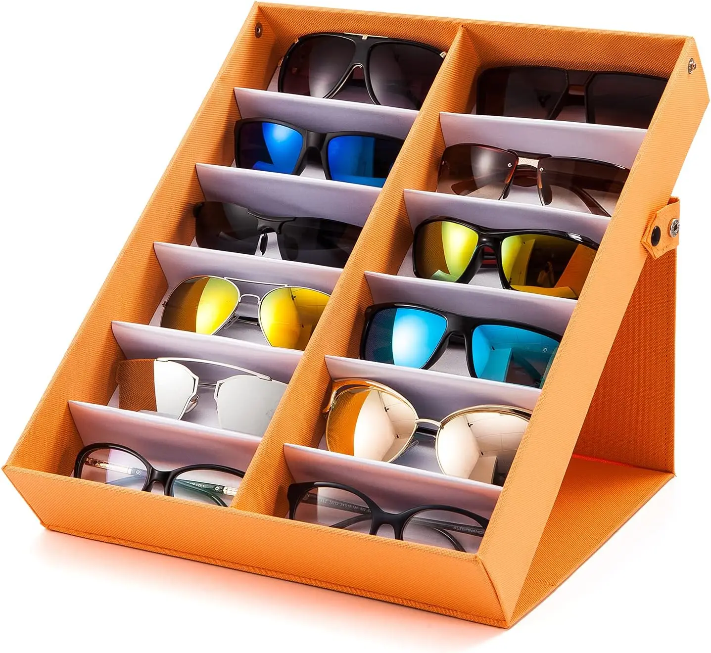 

Eyeglasses Organizer Storage Case with Lid, Holds Multiple Glasses for Easy Access and Protection