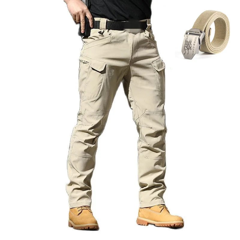 

Gift Belt Unique Special Forces Fans Overalls Stretch Breathable Tactical Pants Multi Pocket Front Zipper Outdoor Casual Pants