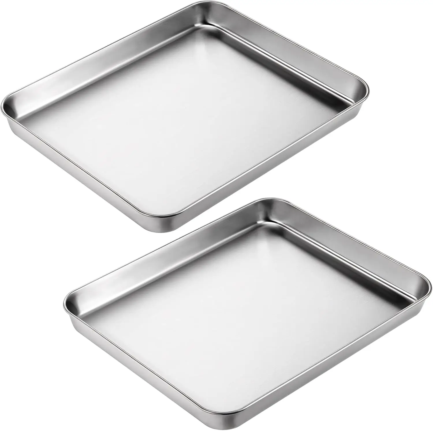 

2 Pack 9x11 Baking Sheets, Stainless Steel Toaster Oven Pans, Non-Stick Cookie Sheet, Small Replacement Trays for Toaster Oven