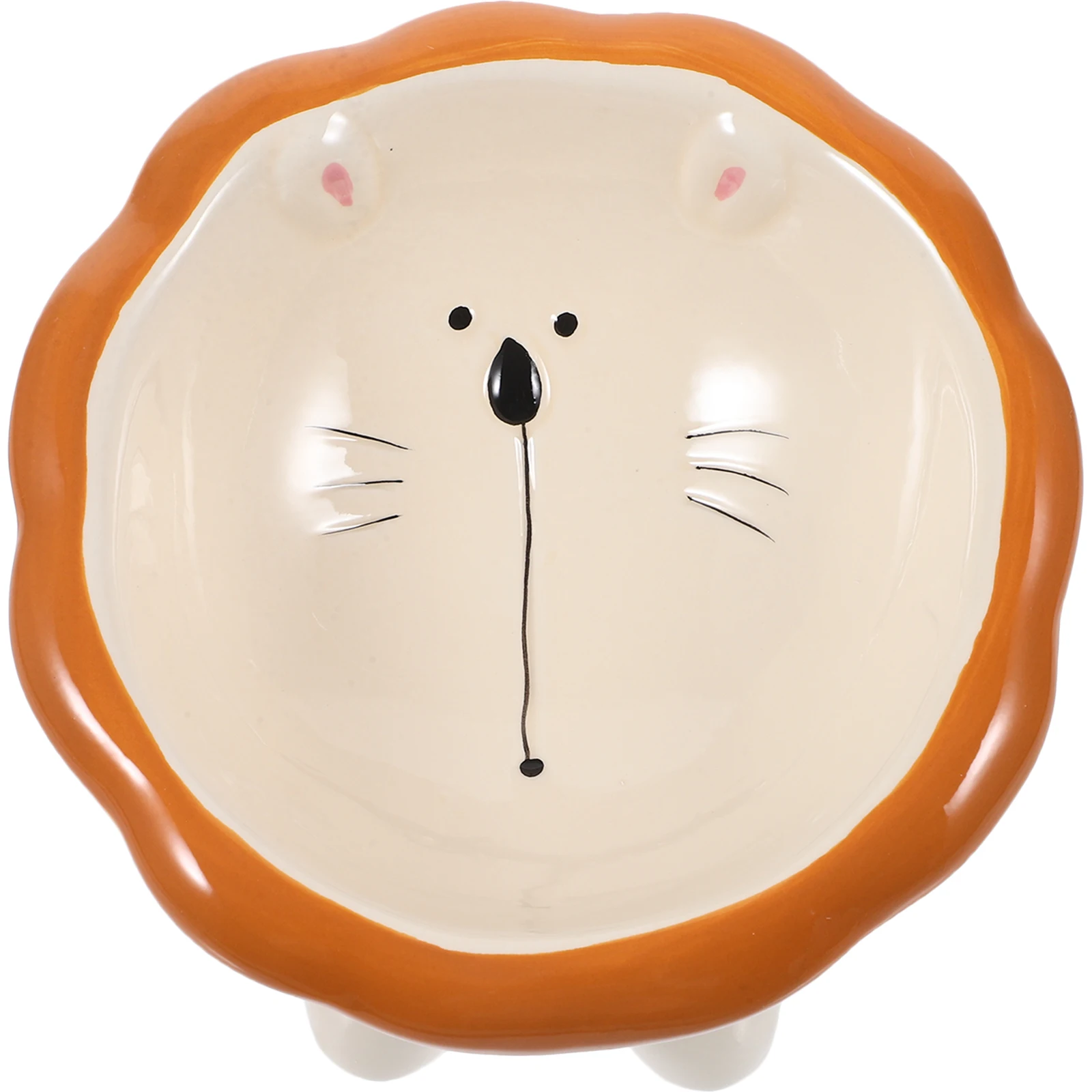 

Ceramic Cat Bowl Raised Ergonomic Design Stable Flat Bottom Cat Feeding Bowls Reusable Pet Food Container for Indoor Cats