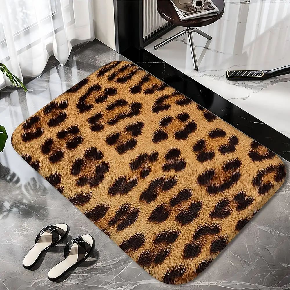 

Leopard Print Panther Floor Mat Printed Large Carpets Room And Bedroom Carpets Bathroom Anti Slip Door MATS Small Carpets