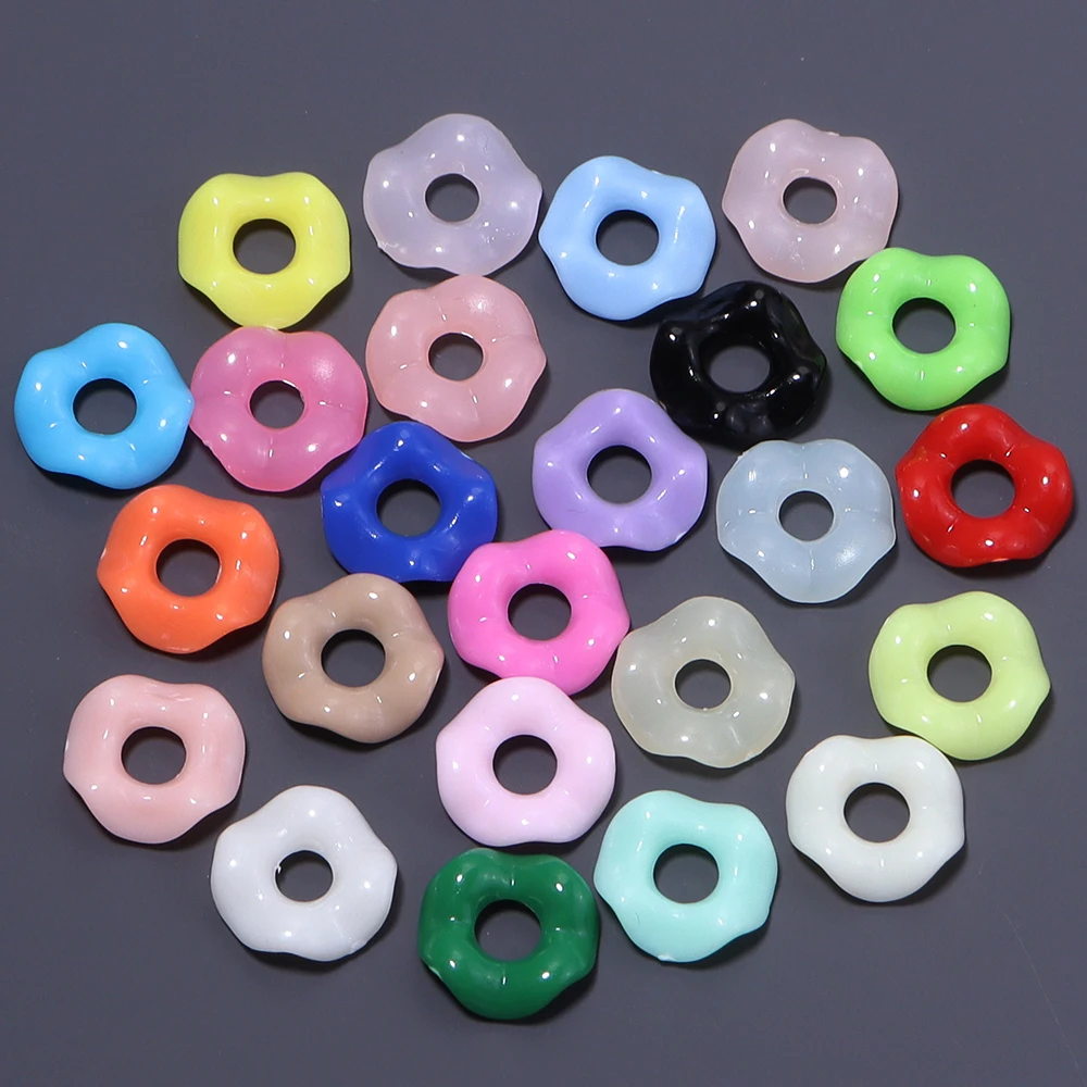 200 Stück 12 mm Wellenkranz-Abstandsperlen, Armband, farbiger Blumenring, Acrylperlen für die Schmuckherstellung, DIY-Schmuck, Bastelzubehör – Detail 3