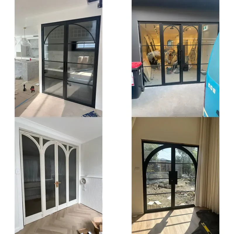 for Luxury Steel Frame Floor to Ceiling Double Glazed Crittall Style French Partition Door