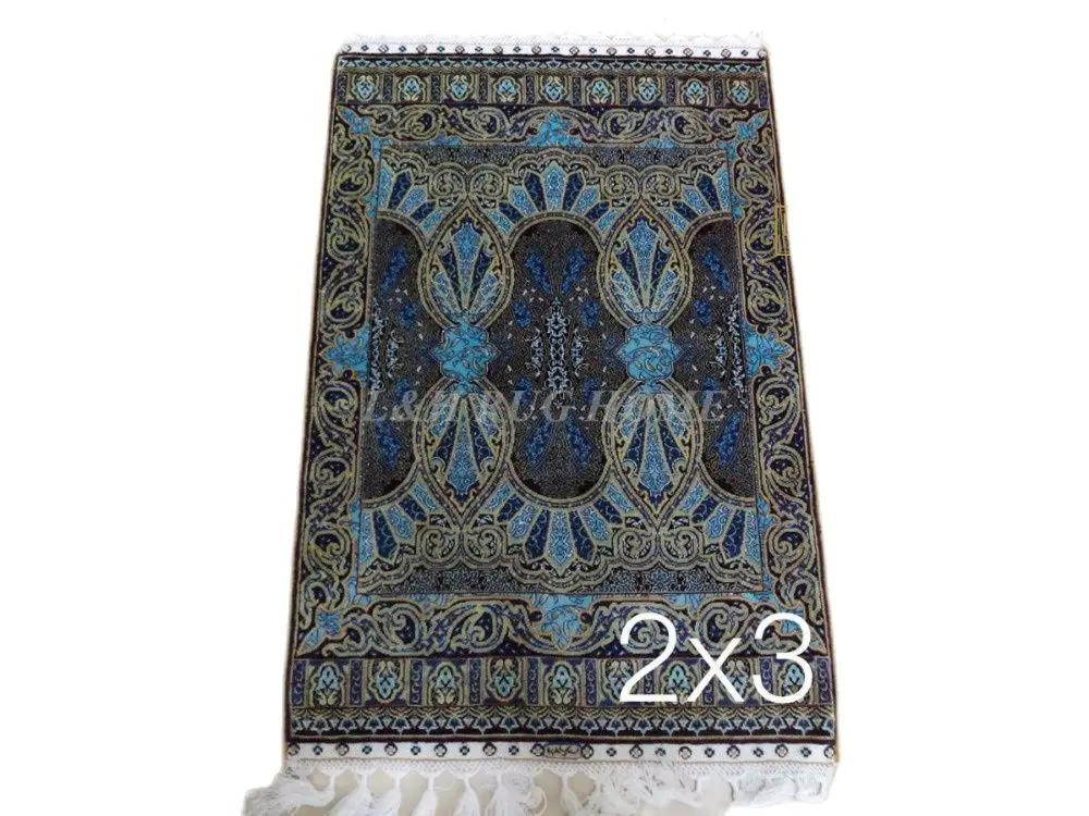 Free shipping 2'X3' 230 Line Handmade Silk Oriental Persian Rug hand Knotted silk carpet for home decoration