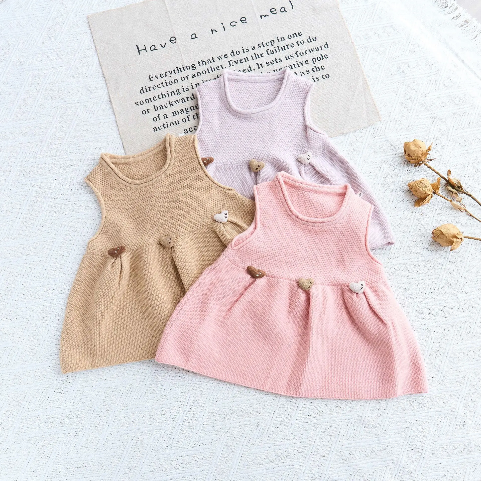 

Girls Knitted Dresses Spring Autumn 2025 Children Woolen Jersey Sweaters Sleeveless Vest Dress For Baby Girl Clothes Kids Outfit