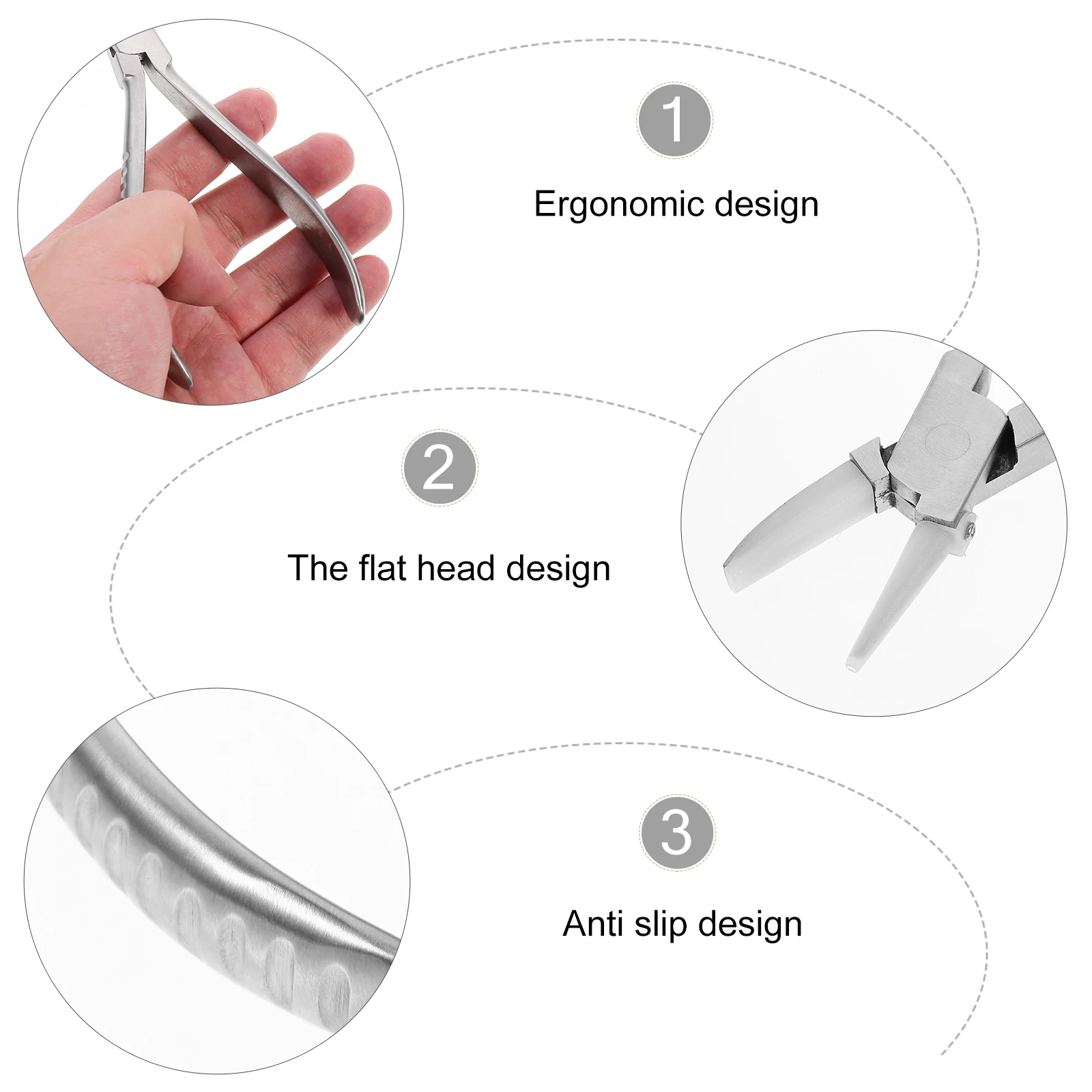 

1 pc Temple Adjustment Pliers Flat Jaw Stainless Steel Silver Eyeglass Frame Repair Tool Multi Functional Jewelry Repair