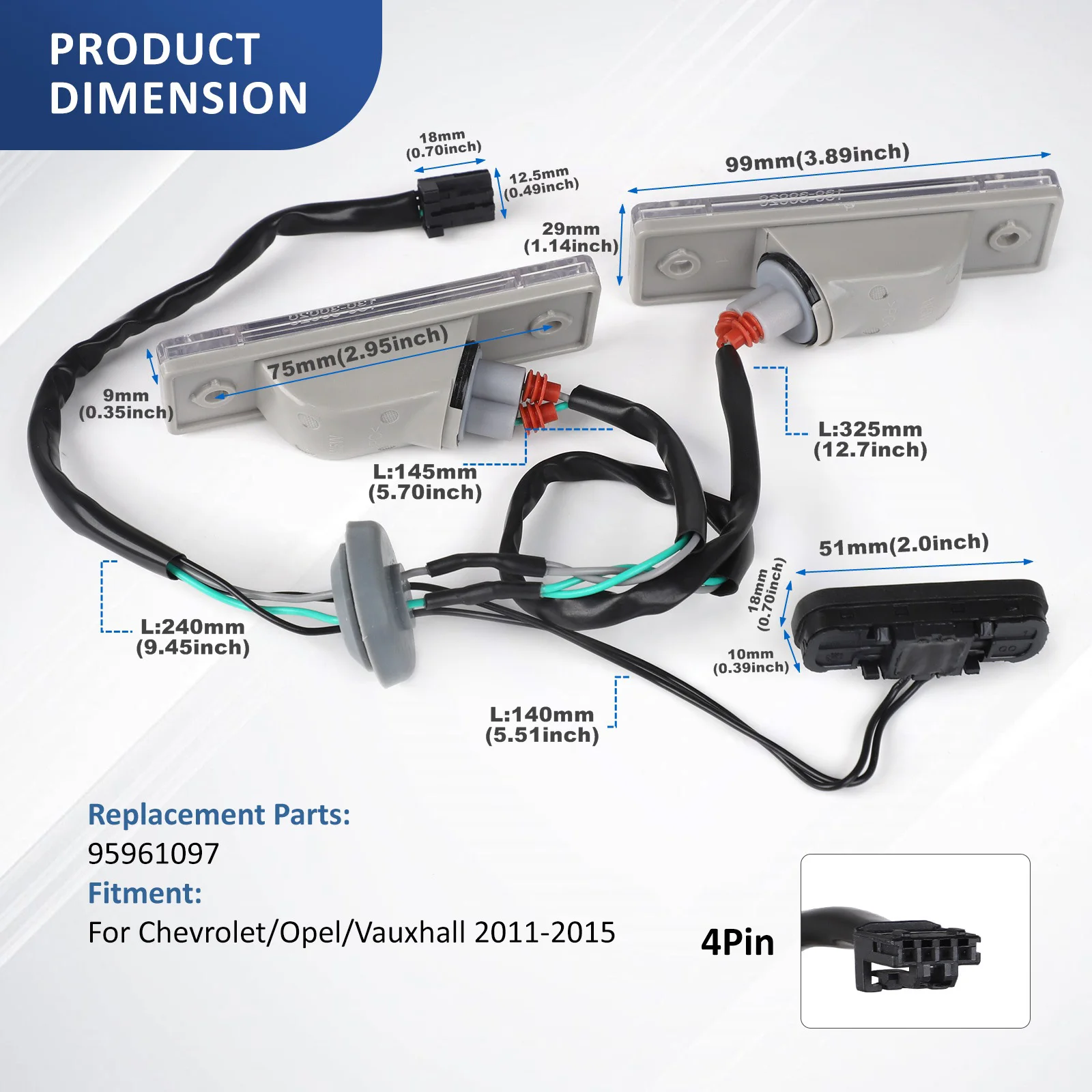 الخلفي الجذع الإصدار التبديل لوحة ترخيص ضوء المصباح التبديل زر الجمعية لشروليه Cruze2011-2014 أورلاندو 95961097 95107229 #4