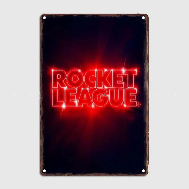 Neon Rocket League Decoration Wall Decororation Vintage Metal Sign Bar Garage Club Wall and Exterior Wall Decoration Retro Decor