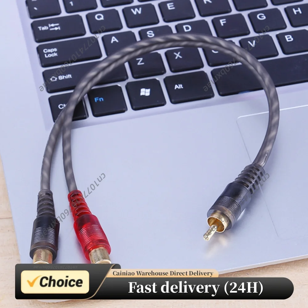 1 Male To 2 Female RCA Audio Speaker Y Adapter Splitter Cable 30CM Stereo Audio Adapter Y Adapter Connector for Car Audio System