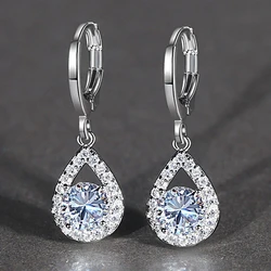 Huitan Waterdrop Shaped Drop Earrings for Women Simple and Elegant Lady's Ear Accessories Daily Wear Fashion Versatile Jewelry