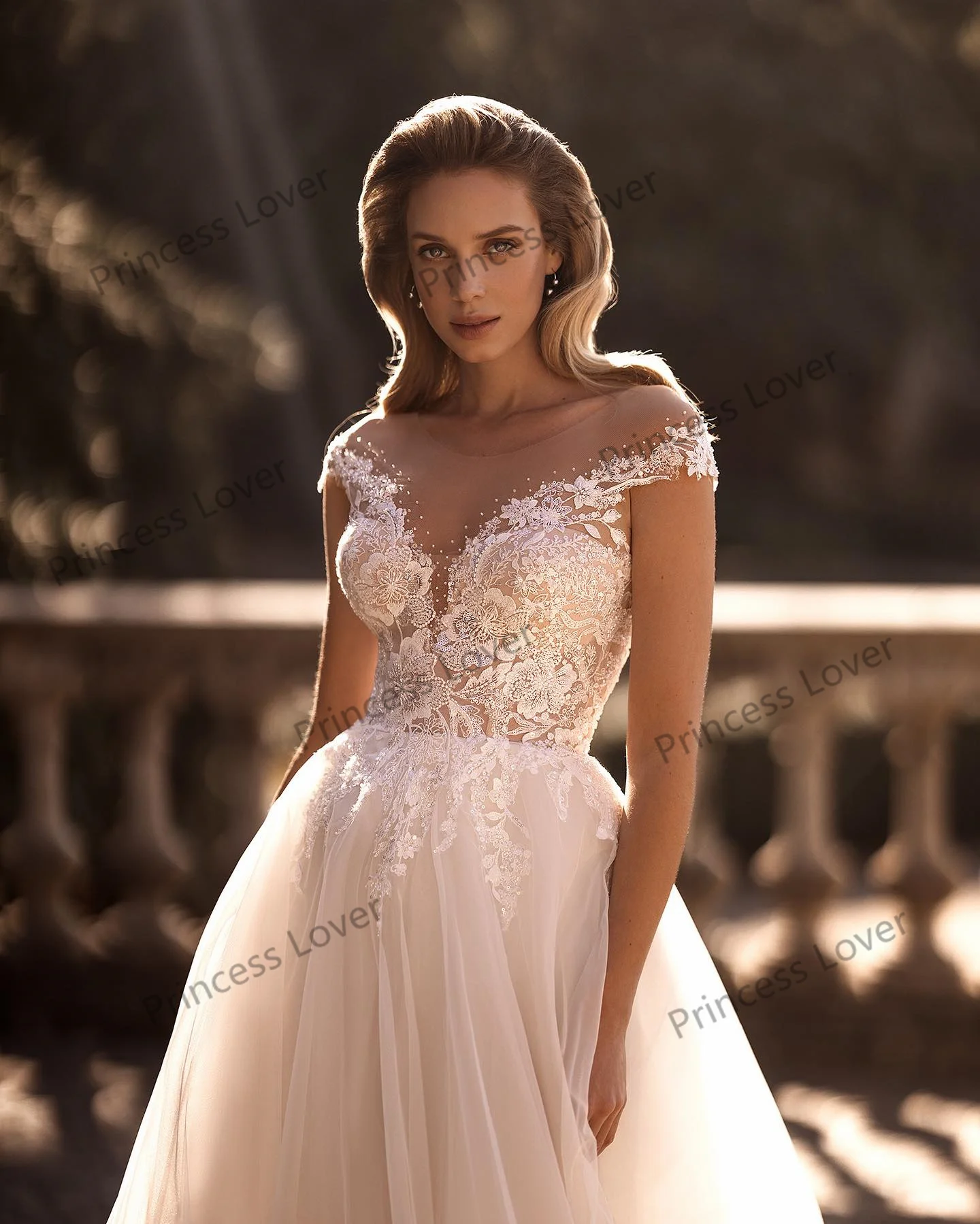 Bohemian Wedding Dress for Brides Lace Customized Buttons Back Party Pageant Gown Chic Beach Robe de Mariage