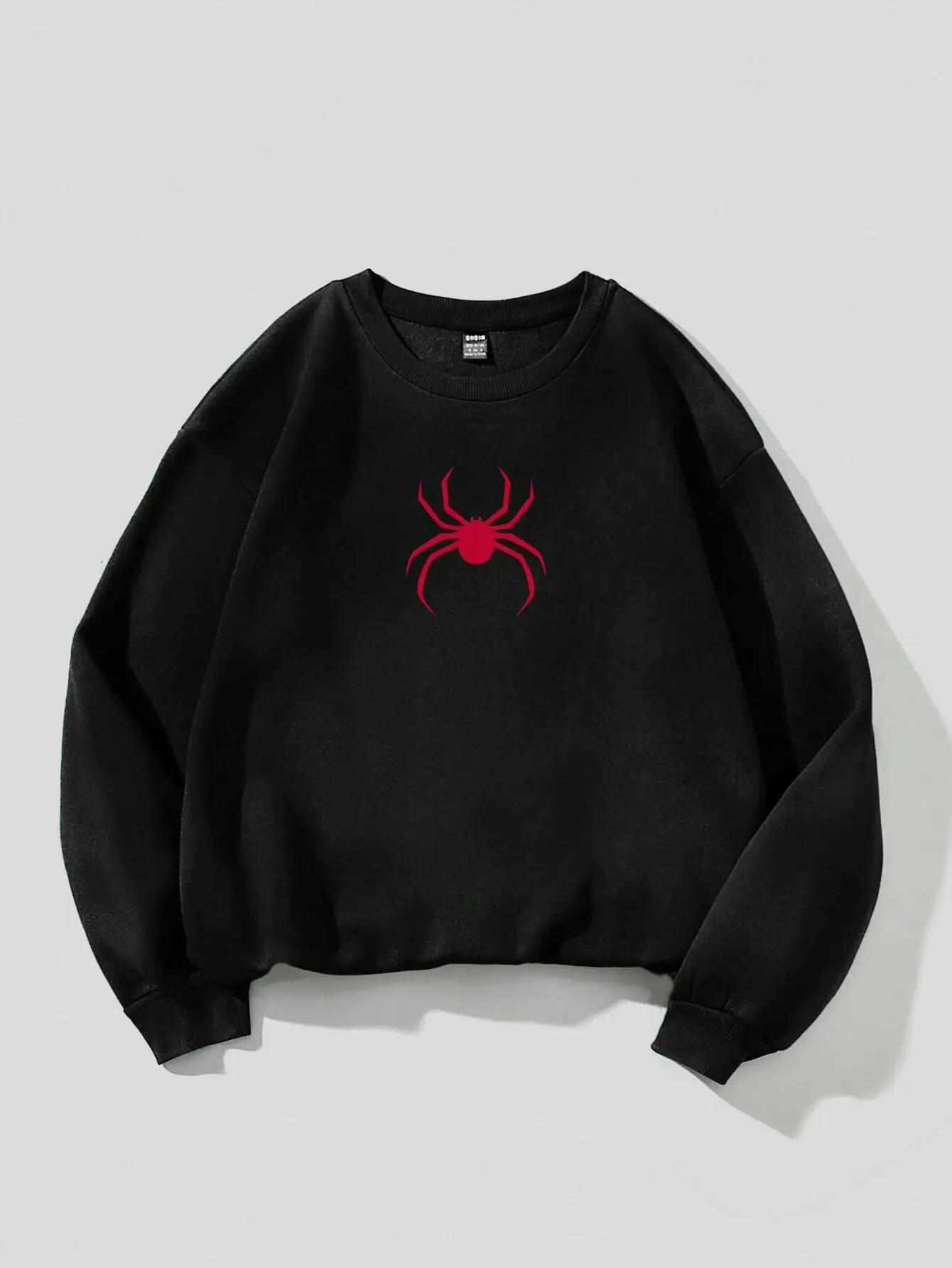 Spring Casual Women Sweatshirts Simple Spider Prints Hoodies Comfortable Fleece Soft Pullover Crewneck Loose Female Tops Clothes