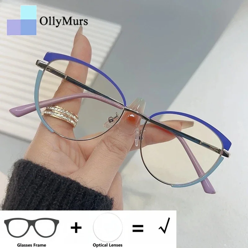

Очки OLLYMURS: модные женские очки «кошачий глаз» с круглыми линзами, маленькие, с защитой от УФ-излучения, для коррекции близорукости, дальнозоркости и прогрессивной коррекции зрения.