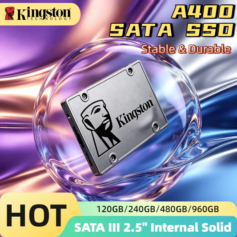 

Kingston A400 Internal SSD 960GB 480GB 240GB 120GB Solid State Drive 2.5 Inch SATA III for Laptop Desktop PC Pro Unit