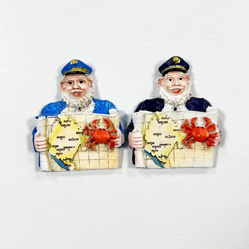 

3D Resin fridge magnets -Captain's Treasure Map magnet decorations - Mediterranean cultural and historical souvenirs