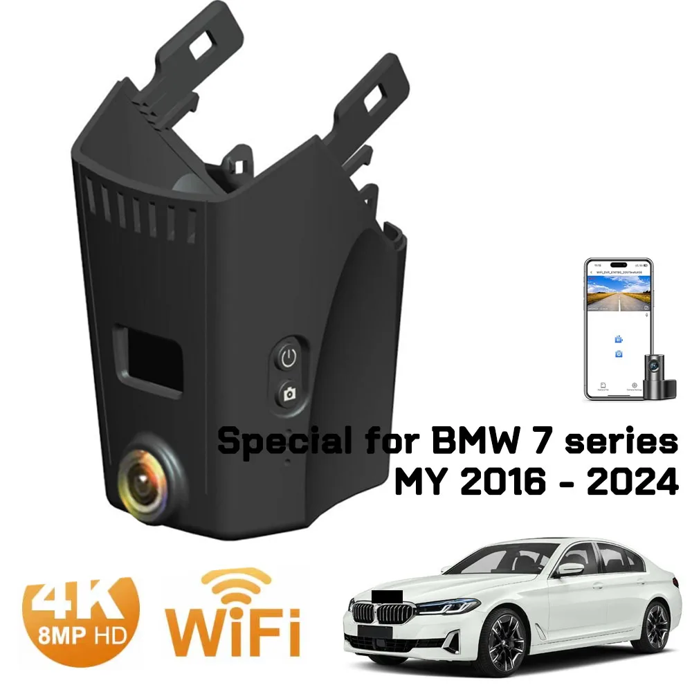 

Dashcam Front Rear Dash Cam 4K Wifi Dual Car Camera for BMW 7 Seires G11 G12 G70 2024 2023 2022 2021 2020 2019 2018 2017 2016