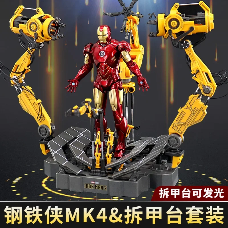 Marvel 1/10 In Stock Iron Man Mk4 With Suit-up Gantry Tony Stark Model Action Figure The Avengers Morstorm Mk4 Collect Toy